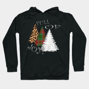 Cute Christmas Tree Shirts and other Products: Graphic Design Snowflake Plaid & Leopard FULL OF JOY Gift Hoodie